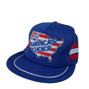 Vintage Pepsi American Choice 3 Stripe Tri Bar Snapback Trucker Hat